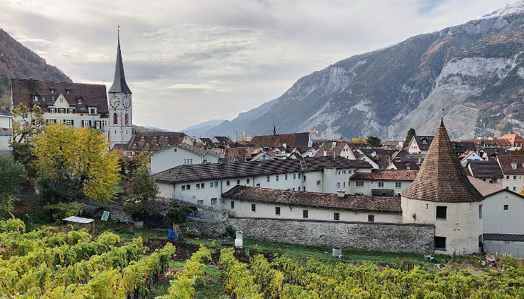 La cittadina di Coira/Chur nel Canton Grigioni, Svizzera