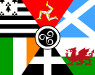 Bandiera panceltica, collage delle bandiere delle sei nazioni celtiche