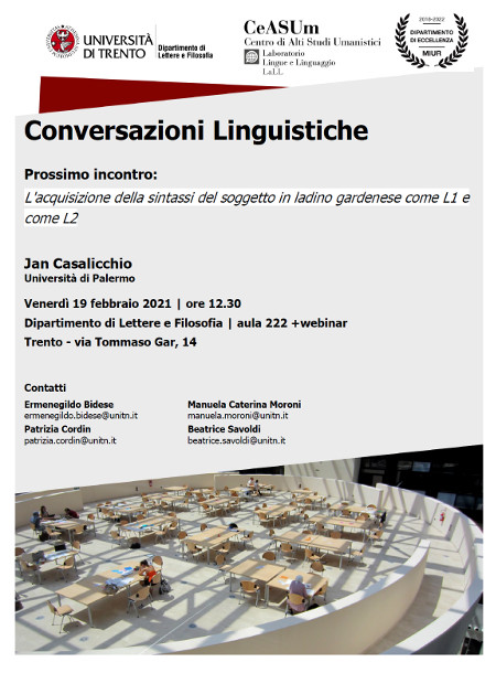 Universit degli Studi di Trento - Conversazioni linguistiche