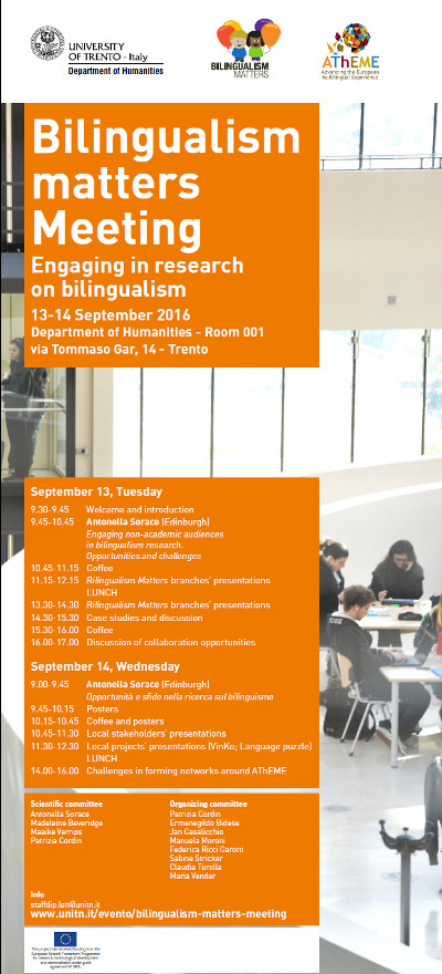 Bilingualism matters Meeting, Trento, 13-14 settembre 2016