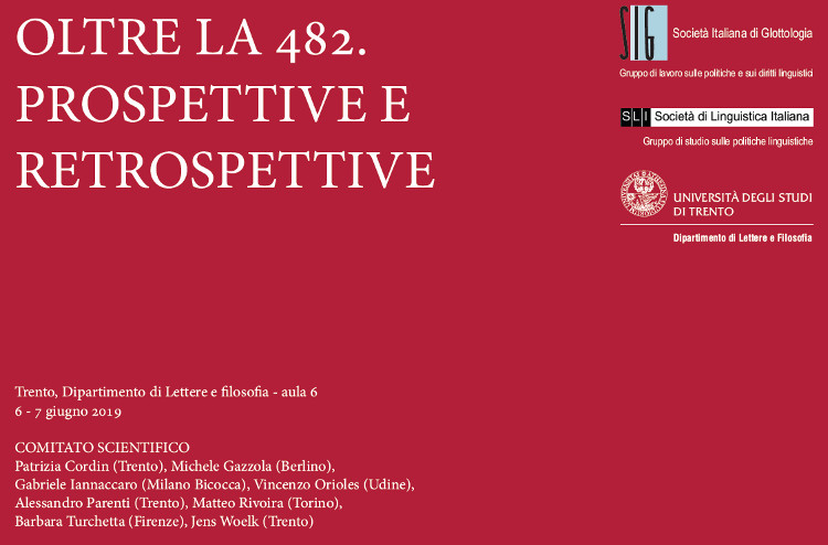 Convegno "Oltre la 482: prospettive e retrospettive" - Trento, 6 e 7 giugno 2019