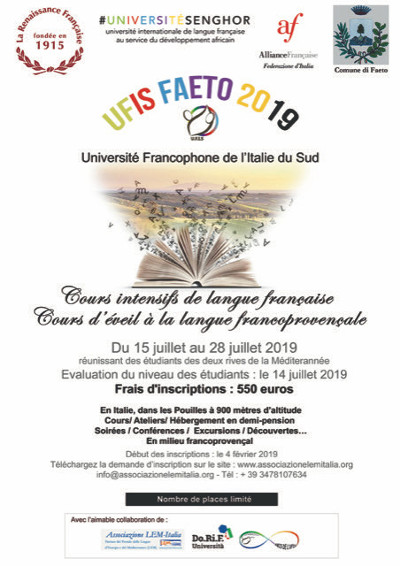 Corsi di francese e francoprovenzale edizione 2019, Faeto (FG)