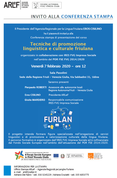 Corso sulle "Tecniche  di promozione linguistica e culturale friulana"