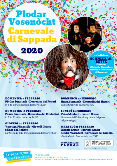 Programma del Carnevale di Sappada 2020