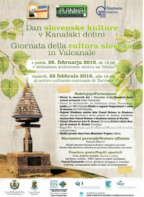 Giornata della cultura slovena in Valcanale - venerd 26 febbraio 2016