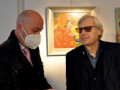 Il critico d'arte Vittorio Sgarbi con il Sindaco di Luserna Nicolussi Zaiga