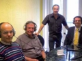 Nani Pellegrini, Luca Agostini e Moreno a Radio Gherdina con il conduttore di Prisma" Egon Vinatzer