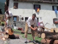i lavori di un tempo: taglio del legname a mano