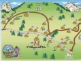 mappa del percorso della "Festa ta mont" a Pozza di Fassa