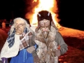 maschere in legno e fuoco