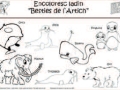 tavola con i disegni degli animali da colorare