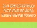 "Piccolo vocabolario mcheno", particolare di copertina